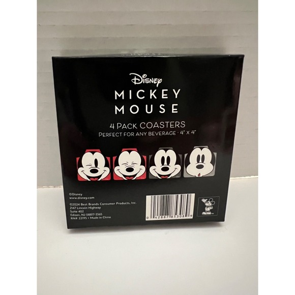NWT in‎ box Disney Mickey Mouse 4 pack of Coasters Each one with a different. - Picture 2 of 4